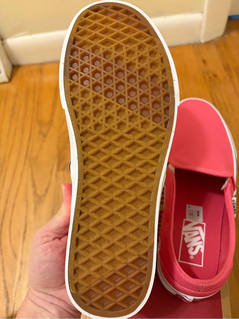 Vans Slip-On Canvas Sneakers in Coral Pink - Picture 3 of 3